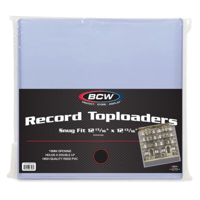 NEW (1 PC) BCW 12in (33 RPM) Record Album Toploaders- Snug Fit 11mm- Holder