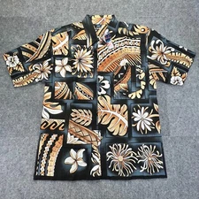 Urban Islander Hawaiian Shirt Mens Large Tropical Floral Print Short Sleeve