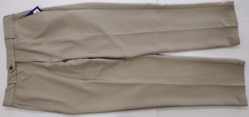 IZOD men High End DRESS pre-owned pants 32 - 32 Beige Flat Front Polyester DONE - Picture 6 of 12