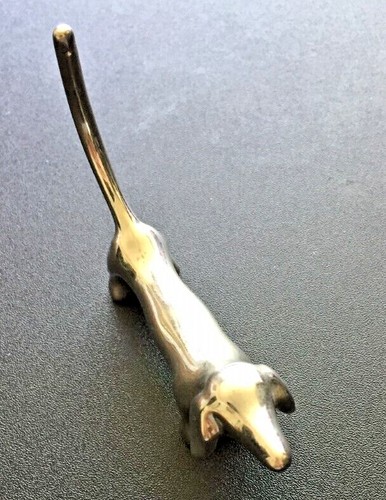 M&S CHROME DACHSHUND Sausage Dog RING HOLDER - VGC - Picture 4 of 5