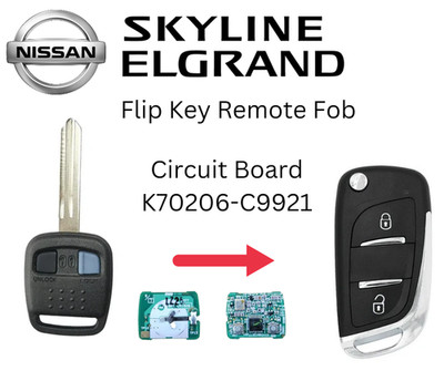 Import JDM Nissan Elgrand E50 Skyline X-Trail Flip Key Fob Remote 2 Buttons