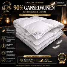 Daunendecke 135x200 90% Gänsedaunen Bettdeck...
