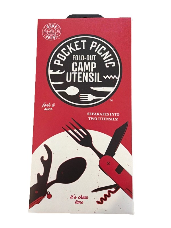 Pocket Picnic Fold-Out Camp Utensil Multi-Tool — Fork Spoon Knife — New in Box