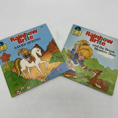 VTG Rainbow Brite Saves Spring & Brook Meadow Deer Books w/33 1/3 RPM Records