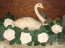 Rustic Farmhouse Christmas Swan 5 Roses Bowl Fillers Handmade Wreath Accents