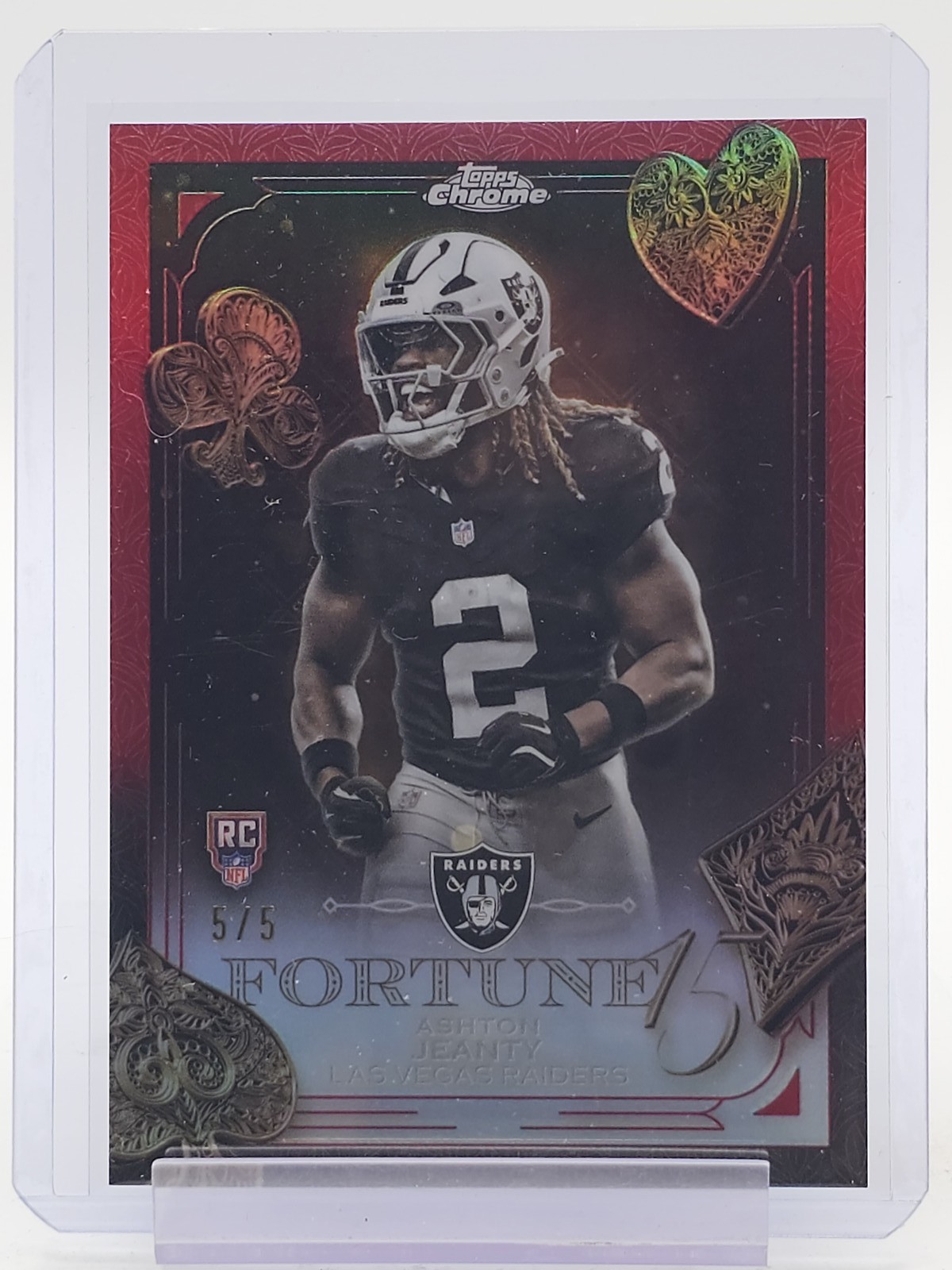 Ashton Jeanty Topps Chrome Fortune 15 #24 Red Refractor