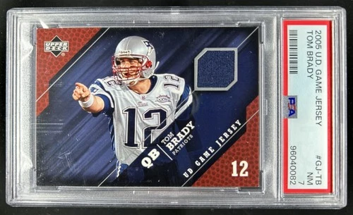2005 Upper Deck Tom Brady UD Game Jerseys #GJ-TB Patriots PSA 7