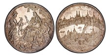 SWISS CANTONS. Basel. (c.1675) ND AR Medal. PCGS MS62 Judgement of Solomon