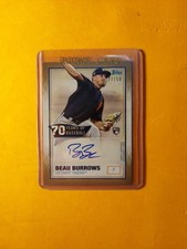 Beau Burrows 2021 Topps 70 Years of Baseball Gold Autograph /50(card#70YA-BBU)