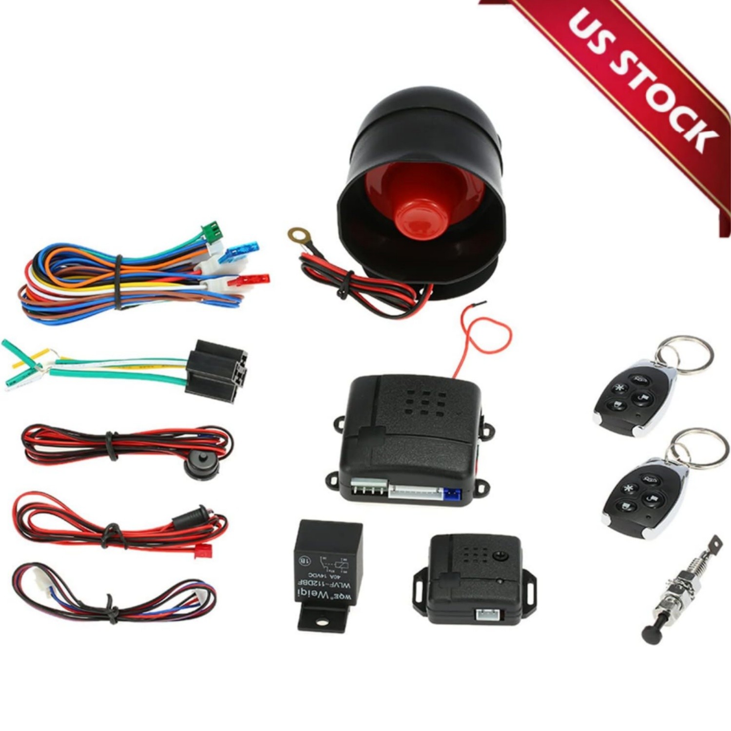 Universal Car Alarm System Security Keyless Entry System wit