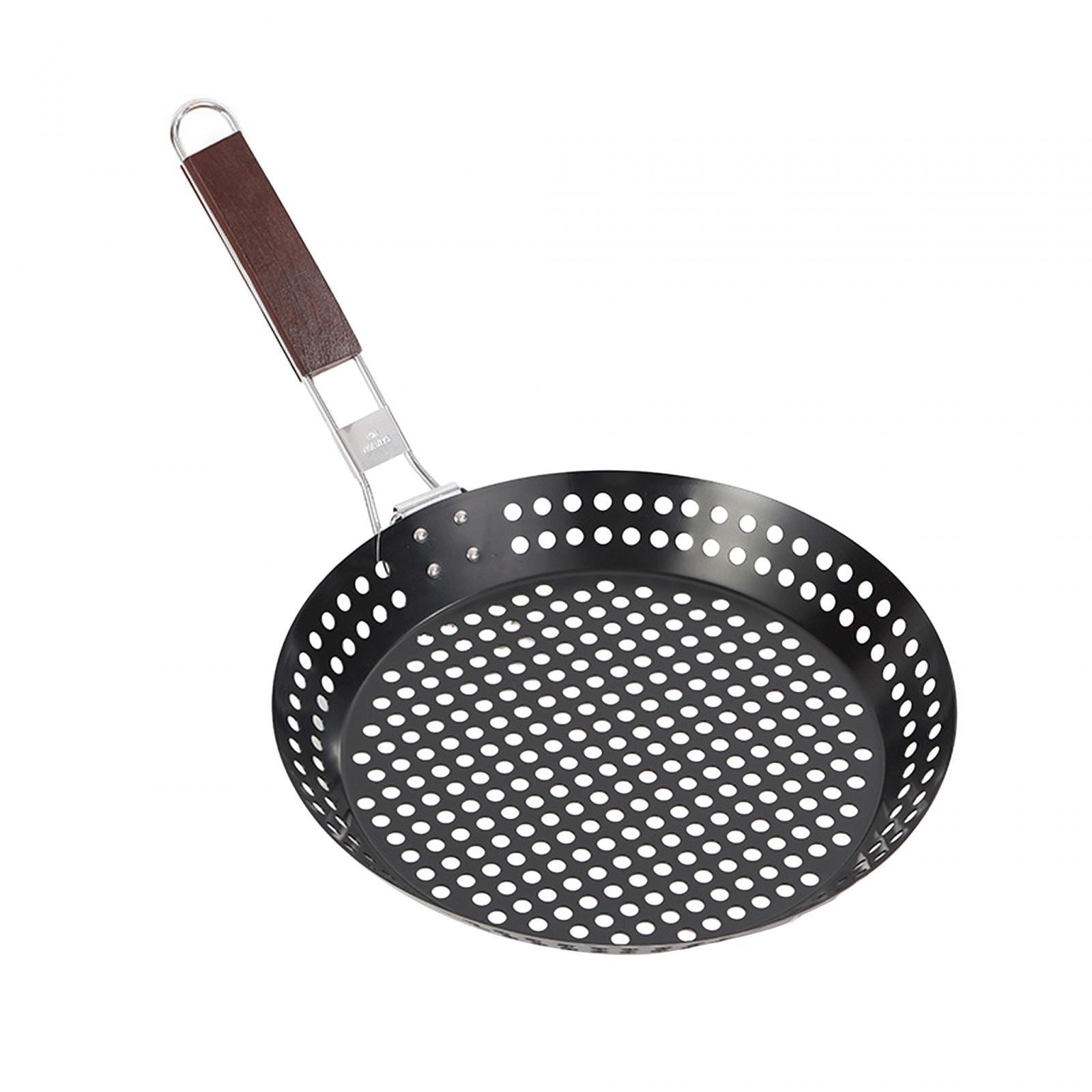 Grilling Skillet Bakeware Grill Pan Perforated with Handle Frying Pan Grilling