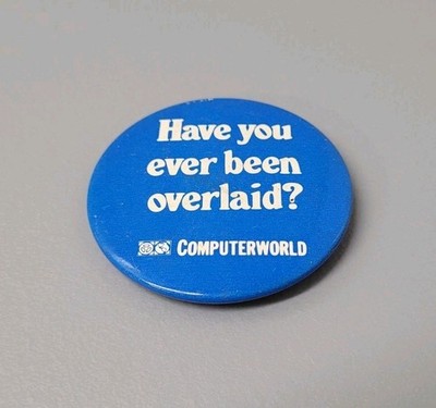 Vtg Computerworld Computer World Pinback Button