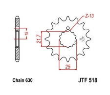 JT Front Sprocket 630 13T #JTF518.13 fits Kawasaki