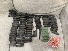 111 Vintage Wire Brush Hair Rollers Curlers Sm Med Lg, With Hair Pins