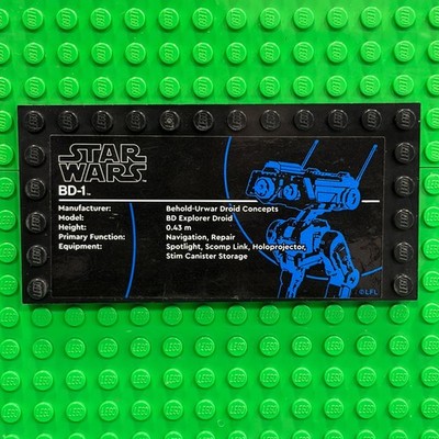 LEGO Star Wars Jedi Fallen Order 75335 BD-1 Droid Plaque Sign
