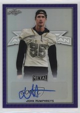 2020 Leaf Metal US Army All-American Bowl Purple 13/15 John Humphreys Auto 07lk