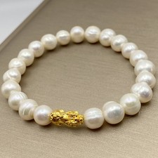 Lucky 18K Gold PIXIU Fresh water pearl 8mm Br...