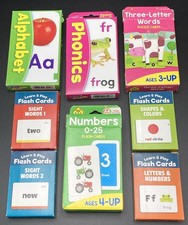 Educational Flash Cards Lot Phonics Alphabet Numbers Sight Words Shapes Colors