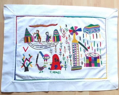 Platzset Tischset Baumwolle Stickerei Handarbeit Afrika Motive. Namibia / 2