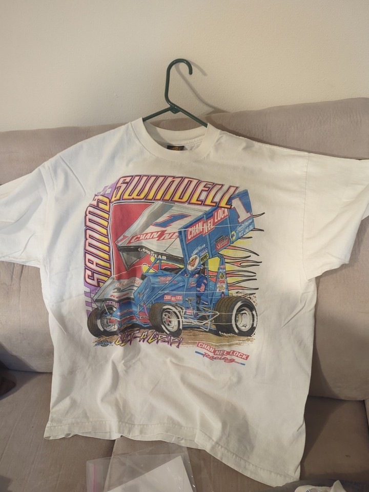 Vintage Sammy Swindell T-Shirt Mens XXL White Sprint Car Racing ...