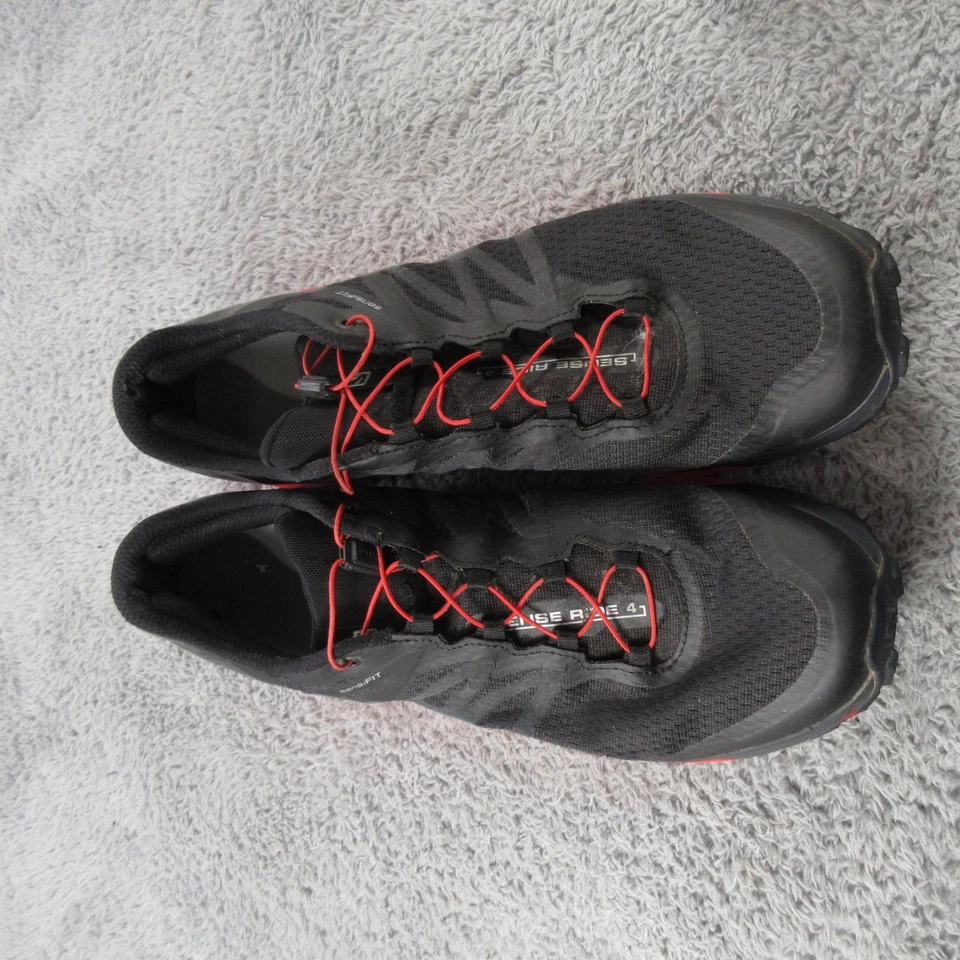 Zapatos Salomon Sense Ride 4 para hombre talla 8,5 negros rojos Trail Running Quicklace Foto 4 de 4