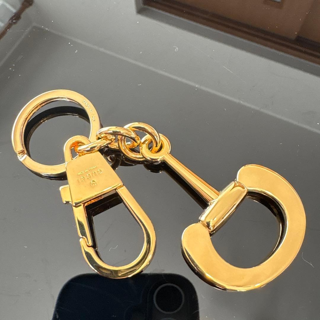 GUCCI Keyring Keychain Bag Charm Gold Horsebit Vintage 02621i thumbnail 19