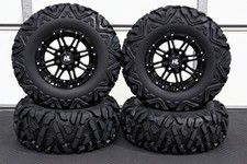 HONDA RANCHER 350 25" QUADKING ATV TIRE & HL3 BLACK WHEEL KIT SRA1CA BIGGHORN