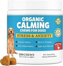 Organic Dog Calming Treats Anxiety Relief Hemp Calming Chews Dogs Stress 200Ct