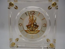 Vintage 1980'S Seiko Quartz Lucite Skeleton Clock QAW105G, NewBattery, VERY NICE