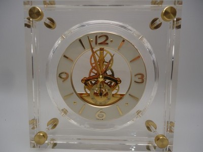 Vintage 1980'S Seiko Quartz Lucite Skeleton Clock QAW105G, NewBattery, VERY NICE