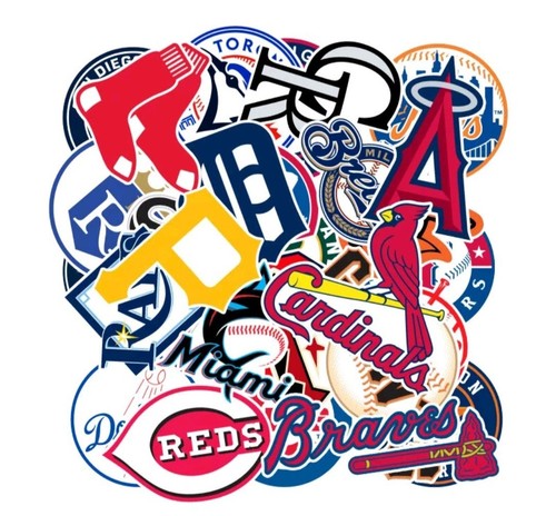 MLB Logo 52 Pc. Sticker Set. All Teams. FAST/FREE Shipping. Walls, Mirrors, Mugs - Picture 8 of 8