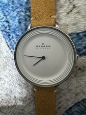 VGC Skagen Silver Watch With New Tan Strap