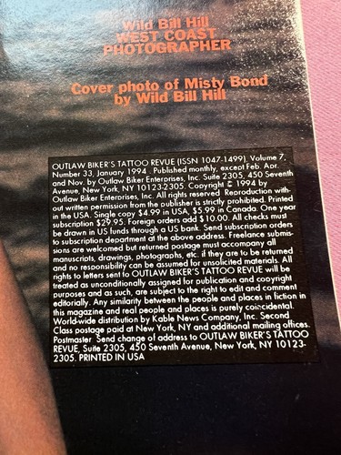 Outlaw Biker’s Tattoo Revue - Vol 7, Issue 33 - Jan 1994 - Mike Davis, Misty B. - Bild 4 von 12