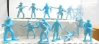 Marx 54mm Light Blue Reissues Cowboys and Trapper 15 Figures  11 Different
