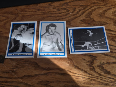 Wrestling Legends Killer Kowalski Black-and-White Trading Cards (3)