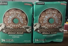 Chocolate Glazed Donut Coffee K Cups 48 Count Medium Roast Dent Boxes New