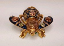 JOAN RIVERS Imperial Bumble Bee Crystal Enamel Brooch Pin Regal Blue READ COND.