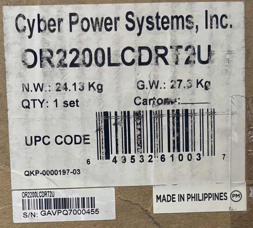 CYBERPOWER OR2200LCDRT2U SMART APP 2000VA 16.7A 1320W LCD RACK TOWER UPS - Image 4 of 4