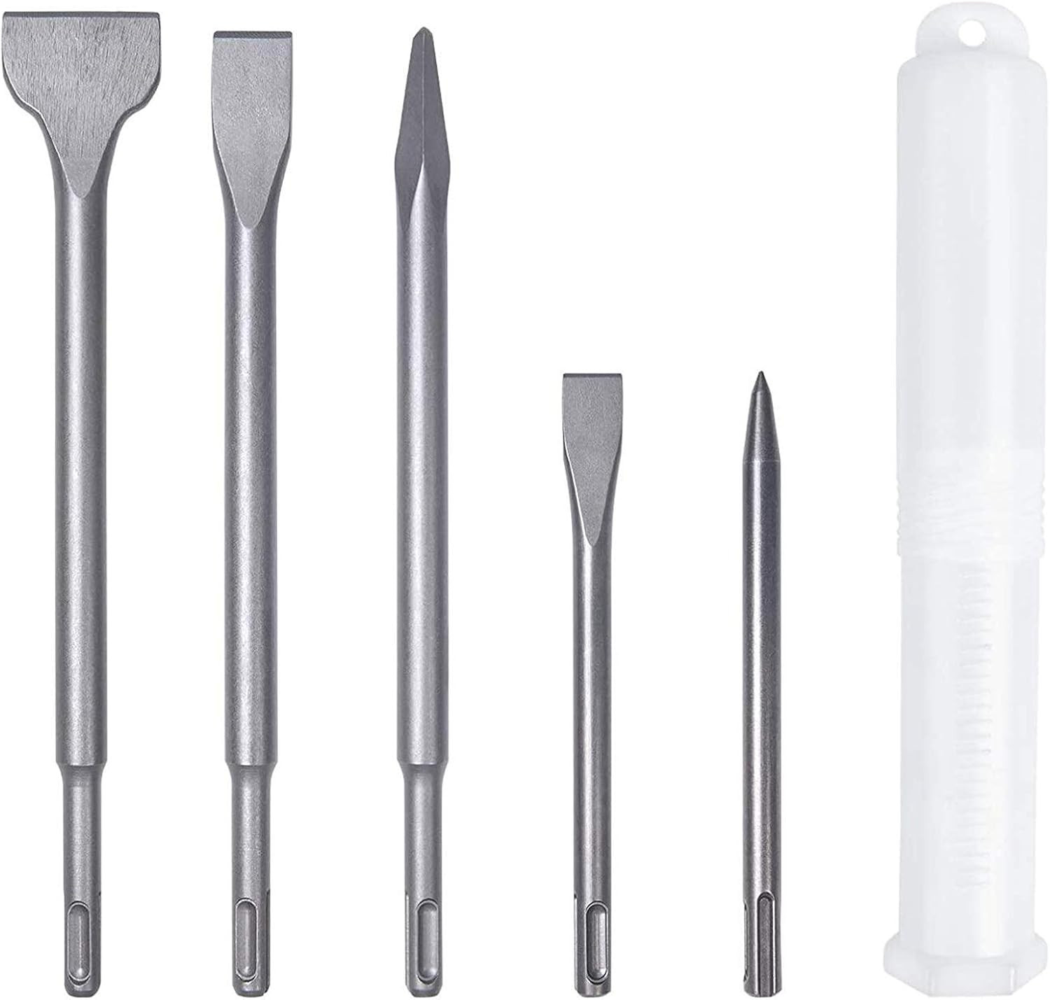 Kit 5 Scalpelli Professionali SDS Plus 160-250mm | Spatola e Piatto