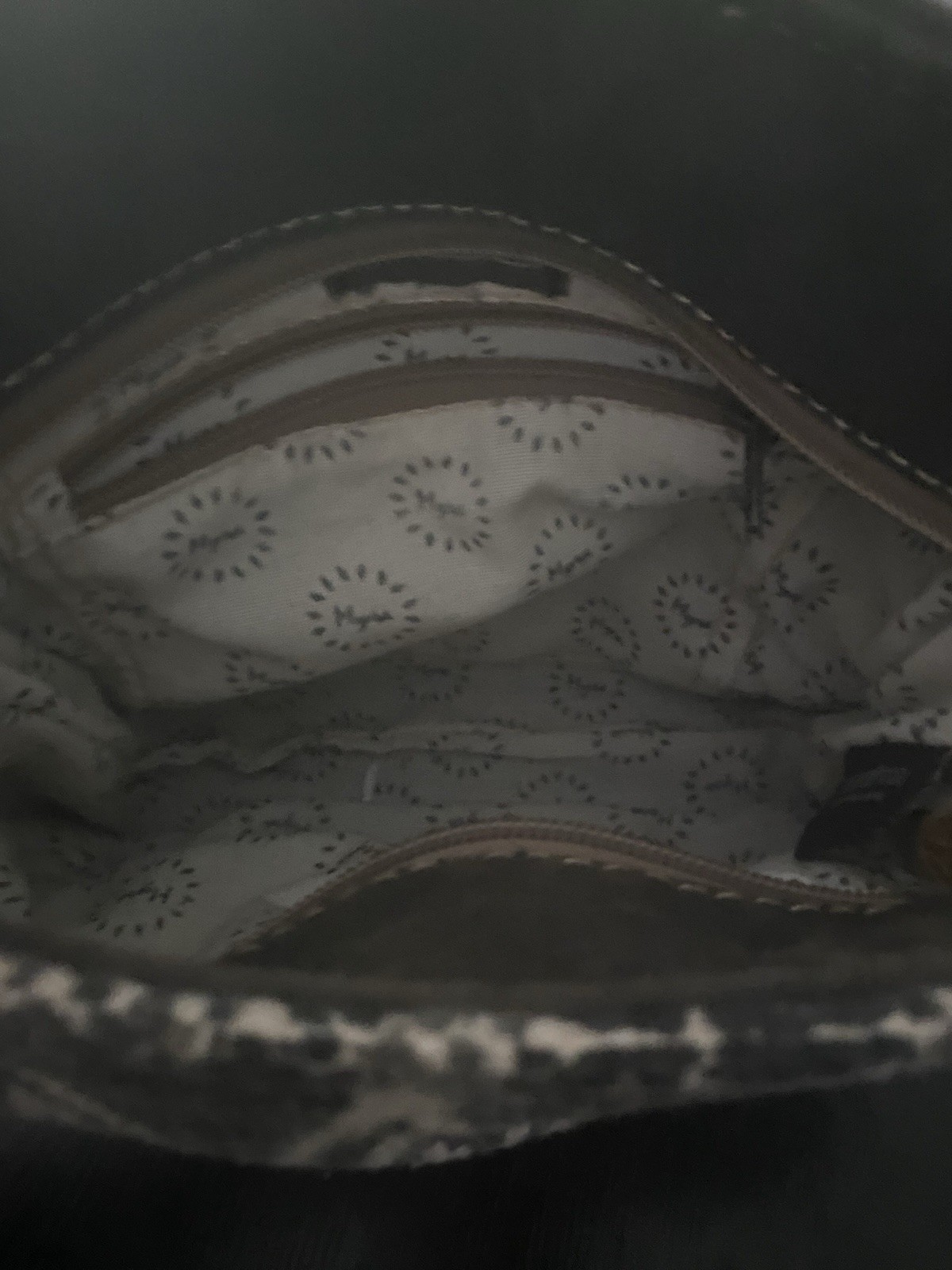 Myra Geometric Pattern Zip Shoulder Bag Brown Bei… - image 4