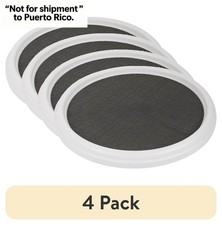  4 pack 1 Tier Plastic 12in Diameter Nonskid Turntable