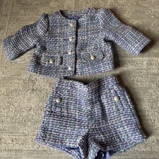 Janie And Jack Tweed Jacket And Shorts Set Lavender Size 12-18 Months