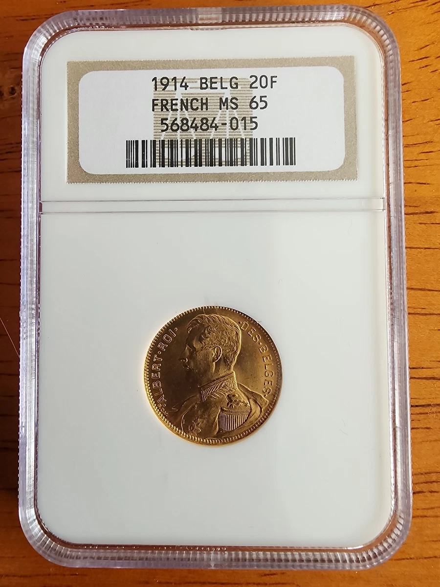 1882年 ベルギー レオポルド2世 20フラン金貨 PCGS MS66 NGC 1882年