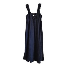 MAGASCHONI Women's S Dress Black Gauze Babydoll Midi Maxi Lightweight Resort
