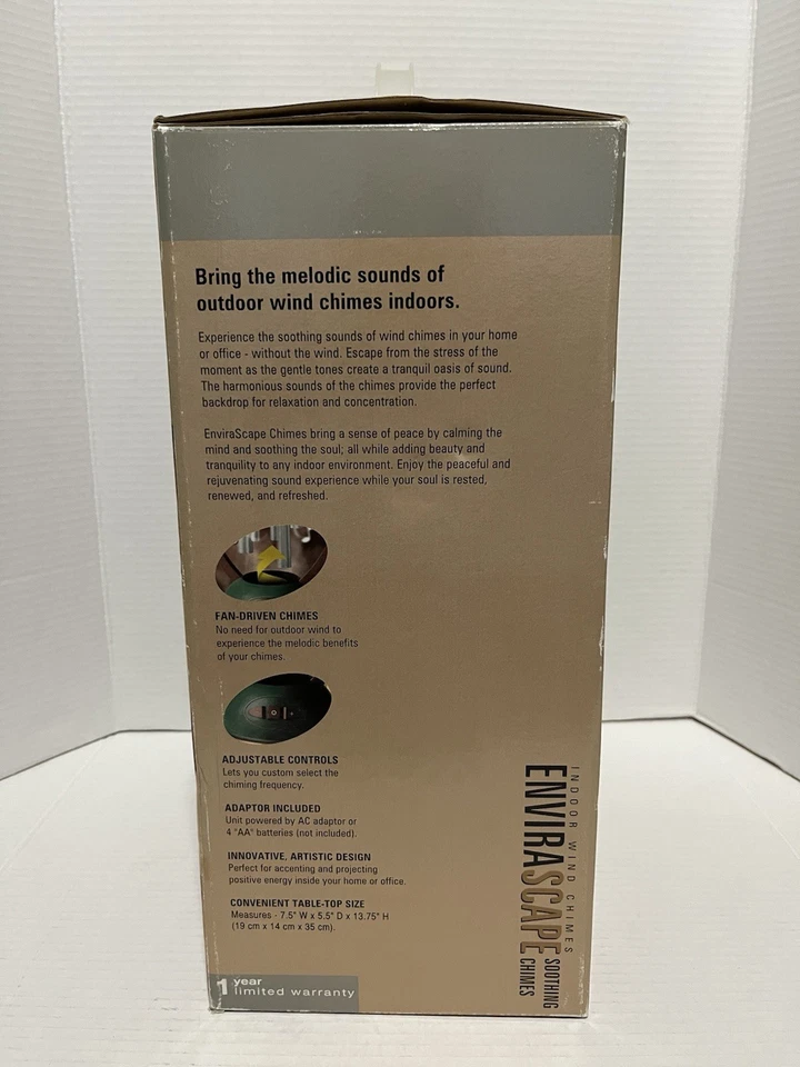 Homedics WC-100 Carillon a vento da interno paesaggio circostante Carillon tranquillo - NUOVO IN SCATOLA - Immagine 4 di 4