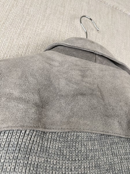 Vintage Alan Stuart Split Leather Jacket Knit Sle… - image 12