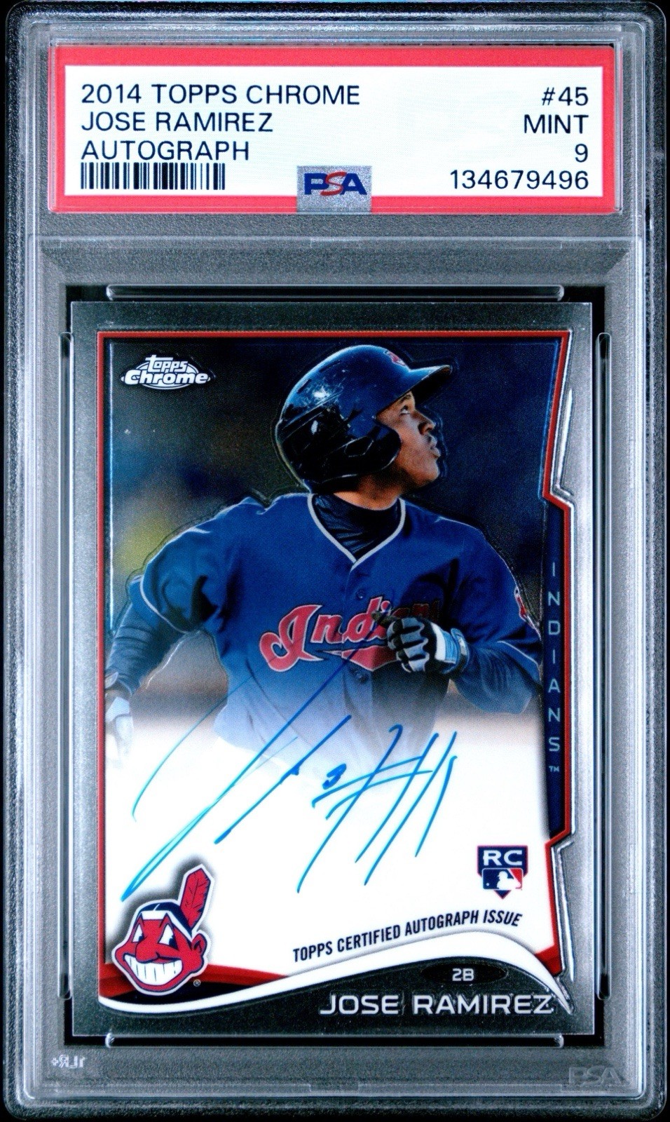 2014 Topps Chrome Jose Ramirez Rookie Auto PSA 9 Guardians