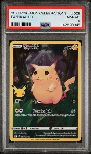 2021 POKEMON CELEBRATIONS #005 FULL ART/PIKACHU PSA 8
