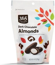 (Free Duty Tax) 365 by Whole Foods Market, Dark Chocolate Covered Almonds, 6