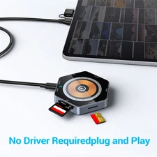 USB3.0 Hub 15W Wireless Fast Charge Type C Docking Station TF/SD Reader